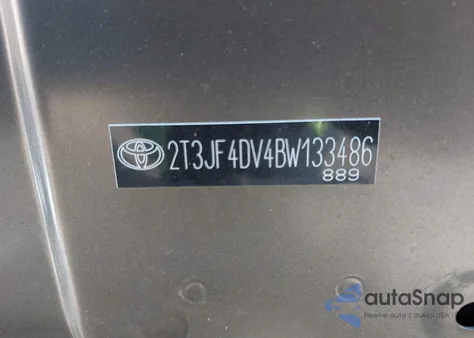 2011 Toyota Rav4 из США, поврежденный, VIN 2T3JF4DV4BW133486